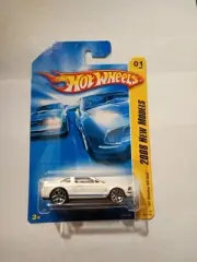 2008 Hot Wheels New Models White With Blue Racing Stripes '07 Shelby GT-500