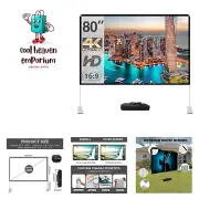 Projector Screen with Stand 80 inch Portable Projection Screen 16:9 4K HD Pro...