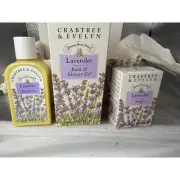 Crabtree & Evelyn Lavender Gift Set Body Lotion Bath Gel Soap