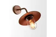 DEKSEL Wall Light Surface Mounted ES Sun Hat Aged Copper IP54 Clear Glass Diffuser