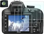 [HUIPUXIANG] Screen Protector for Nikon D3500 D3400 D3300 D3200 D3100 Camera with Hot Shoe Cover, 0.3 mm High Definition 9H Hardness Optical LCD Premium Glass Protective Case [3+1 Pack]