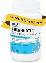 Klaire Labs Saccharomyces Boulardii - 3 Billion CFU Powerful Shelf-Stable Yeast Probiotic for Kids, Men & Women, Hypoallergenic & Non-Dairy (120 Capsules)