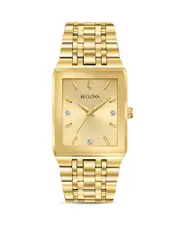 Bulova Futuro Quadra Gold-Tone Link Bracelet Watch, 30mm x 45mm