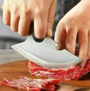 Cleaver Knife Stainless Steel Full Tang Wood Handle Chef Slicing Beef Butcher 5"