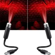 2 Pack USB Star Night Light Adjustable Mood Lamp for Car Interior Ceiling Roof