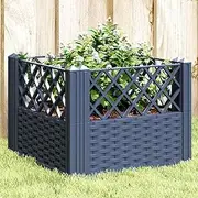Raised Garden Bed, Elevated Planter Box Plant Container with Pegs Blue Grey 43.5x43.5x43.5 cm PP