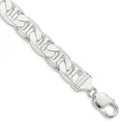9 Inch Sterling Silver 11.5mm Flat Anchor Chain