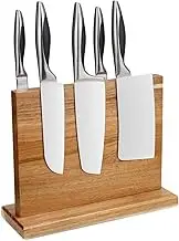 Tuevob Magnetic Knife Block Knives Storage Holder Double Side Magnet Magnetic Knife Board (Knives Not Included) Kitchen Cutlery Block with Anti Slip Pad Space Saver Magnetic Block Organiser