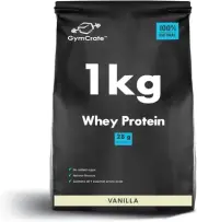 Gymcrate Vanilla Whey Protein Powder (1Kg) | Whey Protein Isolate & Concentra...