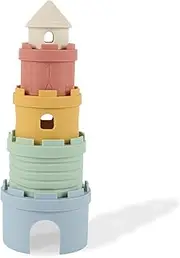 5-Pack Stacking Cups Toy,Teething Toys, Early Educational Learning Stacking Cups Tower,Food-Grade Silicone Teethers,Age 6+ Months,Soft Bath Toy