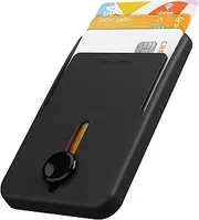 Sinjimoru Magnetic Phone Pop Up Wallet for MagSafe, Magnetic Phone Credit Card Holder for Back of Cell Phone Case with Quick Access for iPhone 12, 13 & 14 Series. M-Button Wallet