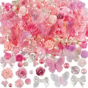 Resin Cabochons Butterfly Slime Charms Pink White Bulk Assorted Lot 350pcs