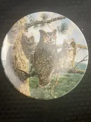 "LOFTY LIMB: GREAT HORNED OWLS" by JIM BEAUDOIN - PLATE UNDER MOTHER'S WING