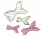 Mermaid Fish Tail Cookie Cutters - Stamp Cake Fondant Mould Embosser Set of 2