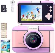 YunLone Children's Digital Camera 2.4 Inch Digital Camera for Children Selfie Photo Camera 1080P FHD Video with 32G Card, 4X Zoom, Kids Camera for Boys Girls 3 4 5 6 7 8 9 10 Years
