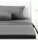 Clearance!!! Cotton Grey Quilt Cover Set, Flat/Fitted Sheet, Pillow Cases