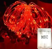 MSC 10ft / 3M * 30 LED's Battery Powered LED Red Coloured String Fairy Lights On Copper Cable with Light Effects, Ideal for Christmas, Xmas, Party,Wedding,Decoration Red-Batt-3M