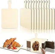 Vmiapxo 16 Pack Unfinished Wood Cutting Board Craft with Handle, Wooden Paddle Cheese Bread Board Set Chopping Board Serving Tray for Craft DIY Christmas Home Kitchen Cooking Decor (9.4" x 5.5")