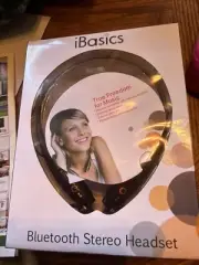 IBasics Bluetooth stereo headset New In Box! Phone Vibrate Alert 10 Hours NEW