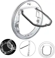 SEWOART Controlled Dog Door Access Cat Door Round Plastic Pet Hole Transparent Color Easy to Install Locking Modes for Cats and Dogs