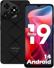 Ulefone Note 19 Mobile Phone Android 14, 6GB RAM + 32GB ROM/SD-512GB, 6.56 Inch HD+ Octa Core, 5000mAh Battery, 8MP + 5MP Camera Smartphone Without Contract, Three Card Slots, Dual SIM 4G/Face