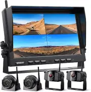 Digital Wireless 9" Quad DVR Monitor 4x 1080P Reversing Camera For Truck Caravan