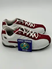 Dr Scholls Paradigm Wite/Red GOLF leather shoes Mens Size 10M