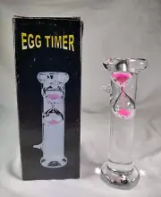 NEW - Decorative Glass Egg Timer Pink