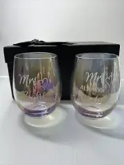 Mrs. and Mrs. LGBTQIA Wine Glasses Wedding Gift Queer Box Set