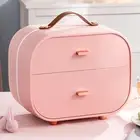 Storage Box Containers Cute 2 Layers with Dividers Organizer for Desk Hair Tie