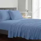 Queen Size Sheet Set Sky Blue 1000 Thread Count Egyptian Cotton Sheets 4 Pc Bed