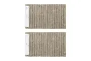 2PK Algodon Polyester Lawson Plush Bath Runner Non-Slip Soft Mat Taupe 50x80cm