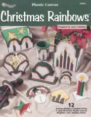 PLASTIC CANVAS CHRISTMAS RAINBOWS 12 FESTIVE DESIGNS