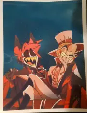 Hazbin Hotel Glossy Vinyl Sticker 8.5" By 11" Alastor & Lucifer Morningstar