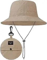 [JIRONN] Packable Bucket Hat - Waterproof, Quick Dry, Adjustable for Men and Women - UV Protection Sun Hat for Beach and Outdoor Activities - Lightweight Summer Hat With Strings