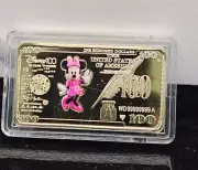 Gold Minnie Mouse Disney Token Coin including Display Box Mickey Mouse Crew