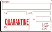 GMP S186 QUARANTINE Labels 4" x 2.5" - 1 Roll (500 Labels) self-adhesive