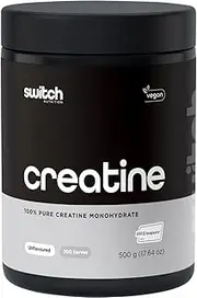 Switch Nutrition Essentials Micronised Creatine Monohydrate 500 g, Black/Silver
