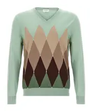 Ballantyne Argyle Pattern Knitwear IT52,IT50,IT54 green