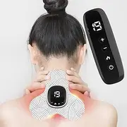 EMS Lymphatic Drainage Massage Pad Remote Control Version,EMS microcurrent Mini Massage Device with Heating Function,Pain Relieffor Body Tool (1pcs)