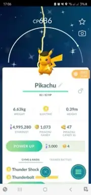 Shiny Pikachu ( Safari Zone Black Hat ) Pokemon Trade Go