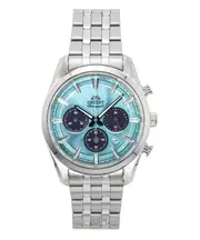 Orient Contemporary Chronograph Stainless Steel Sky Blue Dial Solar Powered Quartz RA-TX0304L Men's Watch