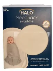 Halo Sleep Sack 3 Way Swaddle Blanket Newborn Birth - 3 Mon (6-12 lbs) NEW Cream