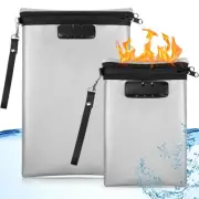 Fireproof Safe Money Document Bag with Lock 2 Pcs Notary Journal Waterproof B...
