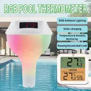 Digital Display Solar Wireless Pool Thermometer RGB Ambient Light Bath Pool Floating Thermometer