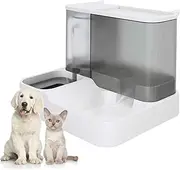 Pet Food Feeder and Water Dispensers Gravity Automatic for Cats and Small Dogs (Grey)