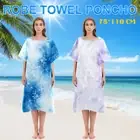 Changing Robe with Hood Microfiber Towel Poncho Robe Quick Dry Surf Poncho ToXfe