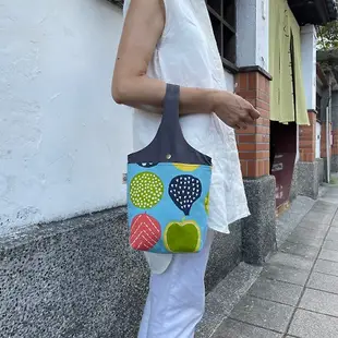 日式手挽袋/輕巧隨身包 水果 藍