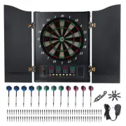 Electronic Dart Board Cabinet Set Digital Soft Tip Dartboard with 12*Darts