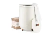 Costway 23L Towel Warmer Bucket Large Bucket-Style Hot Towel Steamer w/Fragrant Disc Holder/3 Heat Levels/Timer Bathroom Grey